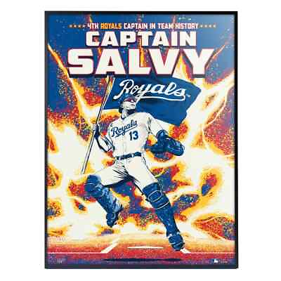 #ad Phenom Gallery Kansas City Royals Captain Salvy 18quot; x 24quot; Deluxe Framed $140.00