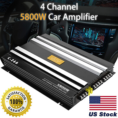 5800W Watt 4 Channel Car Truck Amplifier Stereo Audio Speaker Amp System Device $54.99