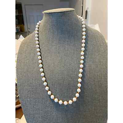 #ad Retro white bead necklace $10.80