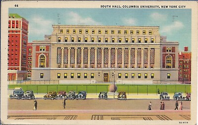 Columbia University Postcard New York City South Hall 1942 Curt Teich $5.99