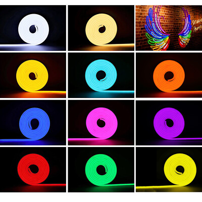 #ad 50ft DC12V SMD2835 Silicone LED Neon Lights Strip IP67 AD Sign Logo Party Decor $89.09