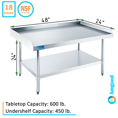 AmGood 24quot; x 48quot; Stainless Steel Equipment Stand Height: 24quot; Commercial Heav #ad $200.95