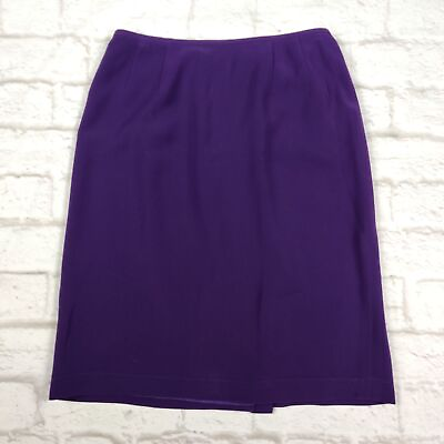 #ad KASPER womens straight cut knee length business casual purple pencil skirt sz 4 $13.10