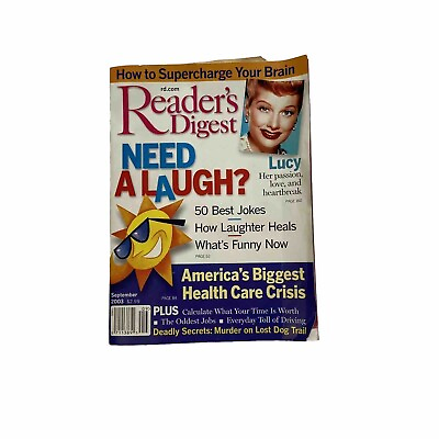 #ad Readers Digest Magazine September 2003 Issue Lucille Ball I Love Lucy Humor $9.99