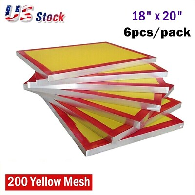 #ad USA 6 pcs 18quot; x 20quot;Aluminum Screen Printing Screens With 200 Yellow Mesh Count $83.70