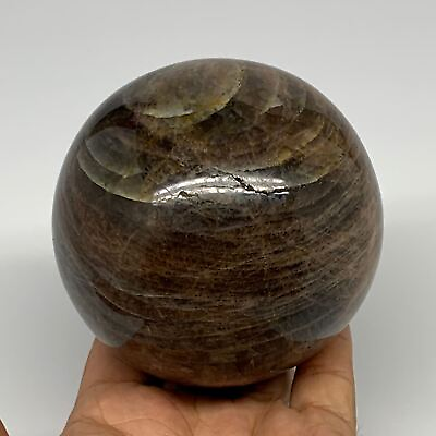 #ad 885g3.4quot; 86mm Black Moonstone Sphere Ball Gemstone @MadagascadrB22748 $53.10