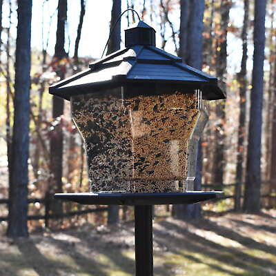 #ad Black Recycled Plastic Hopper Wild Bird Feeder with Extra Large 6 lb. Capacity $17.03