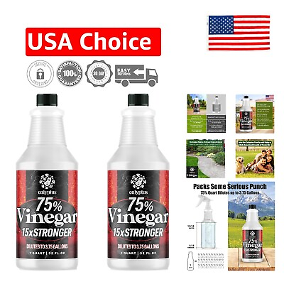 #ad Super Concentrated Vinegar 75% Pure Solution Dilutes to 7.5 Gallons 2 Quarts $62.99