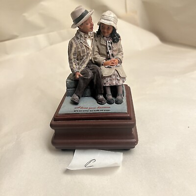 #ad 1st Ed. Figurine African American I Love You Because… MUSICIAL FIGURINE NR $399.99