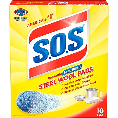 #ad S.O.S 10002 Steel Wool Soap Pads 10 Ct $5.49