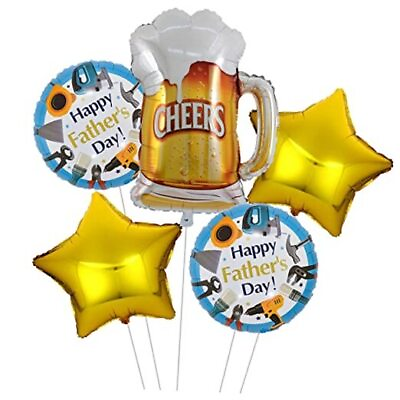 #ad Happy Fathers Day Set 18 inch Happy Fathers Balloons 28 inch Cheers Mug $18.78