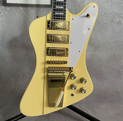 #ad Custom Cream Solid Bird Electric Guitar HHH Pickups Gold Parts Special Bridge $292.00