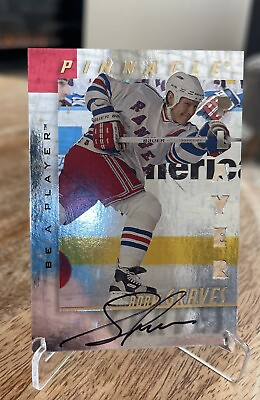 #ad 1997 98 Pinnacle BE A PLAYER Hockey ADAM GRAVES #58 AUTO ON CARD C $16.50