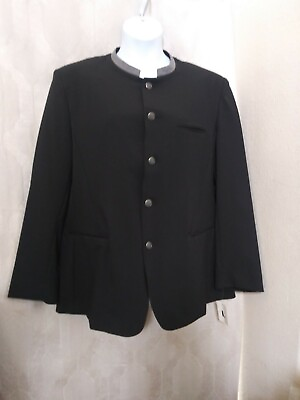 #ad Doc amp; Amelia Sz L By Cintas Women Blazer Black LongSleeve Plaid Button up Jacket $22.98