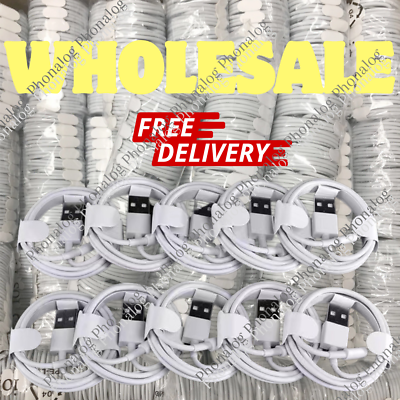 #ad Wholesale Bulk Lot USB Cable 3Ft 6Ft For Apple iPhone 14 13 12 11 8 Charger Cord $3.99