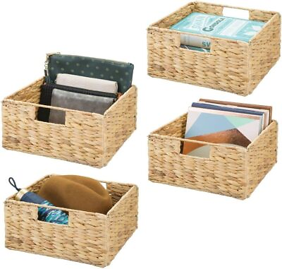mDesign Woven Hyacinth Storage Bin Basket Organizer with Handles for Organizing $120.00