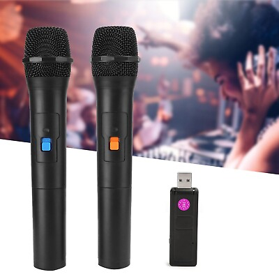 #ad V16U Universal Wireless Microphone 2 In 1 VHF Universal USB Receive Handheld Mic $24.99