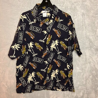 #ad WARNER BROS STUDIO STORE Tasmanian TAZ Bugs Bunny Hawaiian Men Shirt XL $22.97