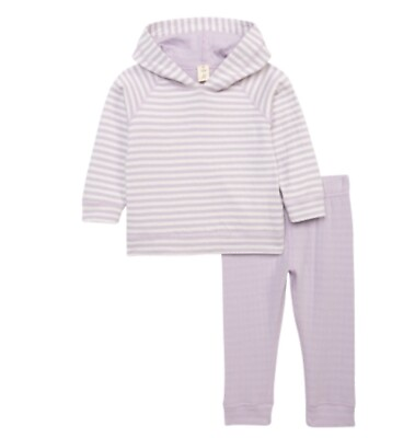 #ad TuckerTate Baby Girl Hoodie amp; Leggings Set in Purple Secret Stripe B5 🔥Size 6M $20.00