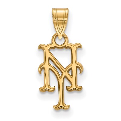 14k Yellow Gold MLB LogoArt New York Mets N Y Small Pendant For Womens 0.48g $156.00