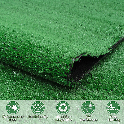 #ad 16x6.6 ft Artificial Grass Mat Synthetic Landscape Fake Lawn Pet Dog Turf Garden $58.99