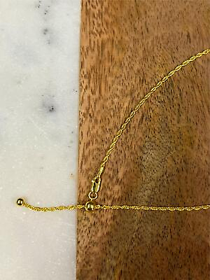 #ad 14k Yellow Gold Plated Over 925 Sterling Adjustable Loose Rope Chain 2mm $28.34