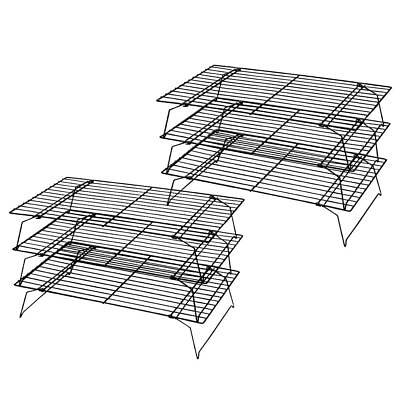 #ad 2 Pack 3 Tier Stackable Cooling Rack Non Stick Wire Cake Rack for Pies Cookies $32.04