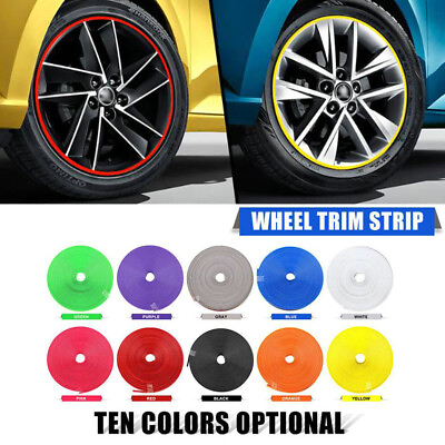 #ad #ad 26Ft Rubber Car Wheel Hub Rim Edge Protector Ring Tire Guard Sticker Line Strip $10.72