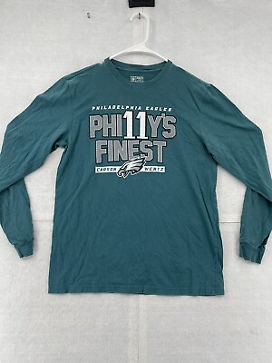 #ad Philadelphia Eagles Shirt Adult Small Green Long Sleeve Fanatics NFL Pro Line $16.95