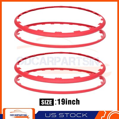 #ad 19 Inch Red Set of 4 Wheel Guard Rim Protecting Trim Ring For Audi Ford Chevy $52.17