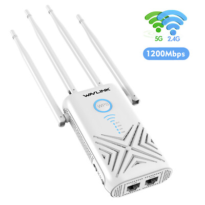 #ad AC1200 Dual Gigabit WiFi Range Extender Dual Band WiFi Repeater Signal Booster $25.00