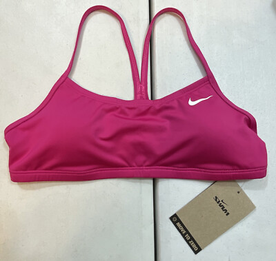 Nike Women#x27;s Essential Racerback Bikini Top Pink NESSA226 672 Pick Size $9.99