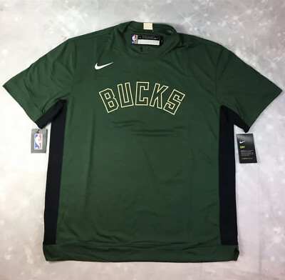 #ad Nike NBA Milwaukee Bucks Team Issue Shooting Shirt AV0938 323 Men’s Sz Small NEW $66.00