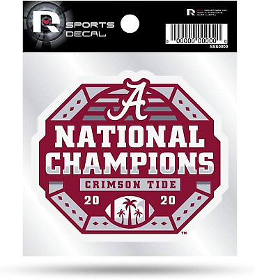 #ad Alabama Crimson Tide 2020 Champions 4x4 Inch Static Cling Flat Decal Sticker... $10.79