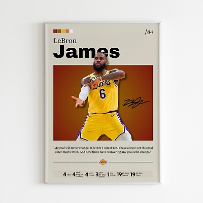 #ad LeBron James poster Los Angeles Lakers wall art basketball print James Print $76.41