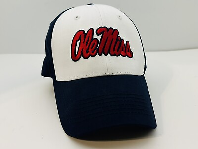 Vintage Ole Miss Rebels Blue White Captivating Headwear Hat Adjustable $19.62