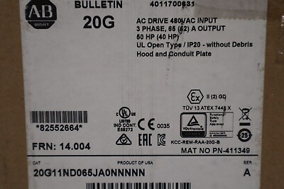 AB 20G11ND065JA0NNNNN PowerFlex 755 AC Drive Allen Bradley Sealed In Box #ad $4759.00