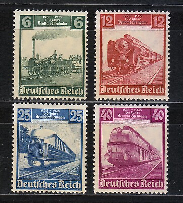 #ad Germany 1935 MNH Mi 580 583 Sc 459 462 Centenary of railroad in Germany ** 004 $72.00