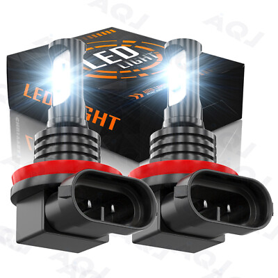 LED Fog Light Bulbs H8 H11 Fog Light Bulb White 6500K High Power DRL Lamps $18.71