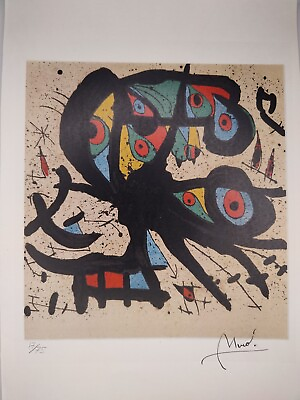 #ad COA Joan Miro Painting Print Poster Wall Art Signed amp; Numbered $74.95