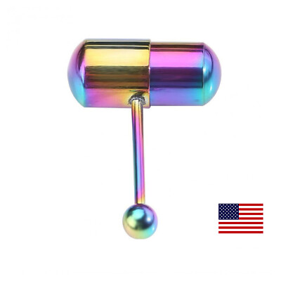 #ad Vibrating Tongue Ring Stainless Steel Punk Tongue Bar Body Piercing $5.95