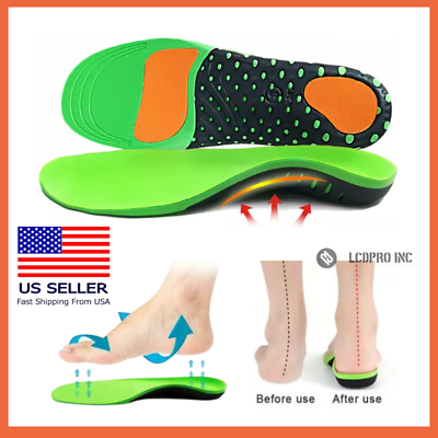 Orthotic Shoe Insoles Insert 1Pair Flat Feet High Arch Support Plantar Fasciitis $8.68