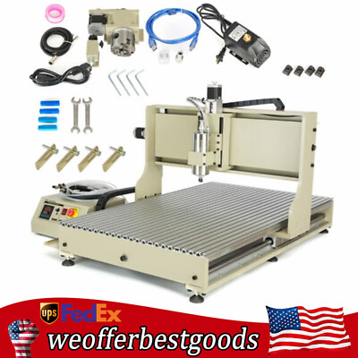 #ad USB 4 Axis CNC 6090 2.2KW Router PCB Wood Metal Engraving Milling Machine VFD $2045.07