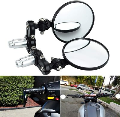 For Bobber Cafe Racer Motorcycle Bike Round 7 8quot; Bar End Rearview Side Mirrors $19.11