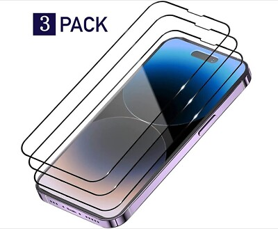 #ad 3X Tempered Glass Full Screen Protector For iPhone 14 13 12 11 Pro Max X XS XR $2.99