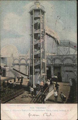 #ad 1911 Coney IslandNY The Dewdrop Kings County Amusement Park New York Postcard $9.99