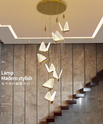 Modern Beautiful Butterfly LED Pendant Light Ceiling Lamps Art Deco Chandelier #ad $239.19