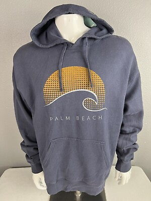 #ad COMFORT WASH Mens Hooded Sweatshirt size L PALM BEACH Blue $19.99