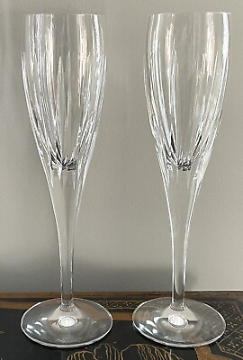 #ad PAIR of Stuart Crystal WARWICK 9 1 4quot; Champagne Flutes EXCELLENT CONDITION $39.99