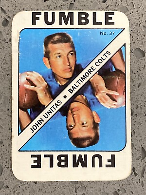 #ad JOHN JOHNNY UNITAS 1971 TOPPS NFL FOOTBALL GAME quot;FUMBLEquot; #37 COLTS $7.88